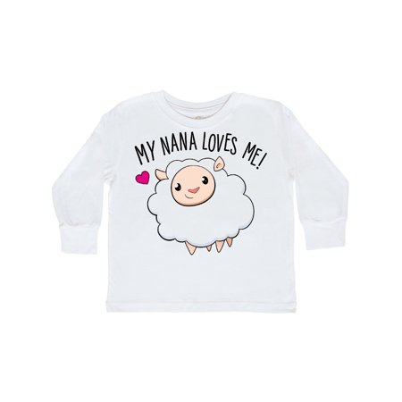 

Inktastic My Nana Loves Me- cute sheep Gift Toddler Boy or Toddler Girl Long Sleeve T-Shirt