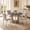 Gray-6, variant on Leovanni 48inch Round Dining Table Set for 4 Modern Solid Wood 5-Piece Kitchen & Dining Room Set with Upholstered Chairs Pedestal Base, Gray