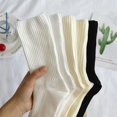 thumbnail image 3 of Calcetines deportivos de Color liso para mujer, versión coreana, combina con todo, blanco y negro, primavera y otoño, 3 of 4