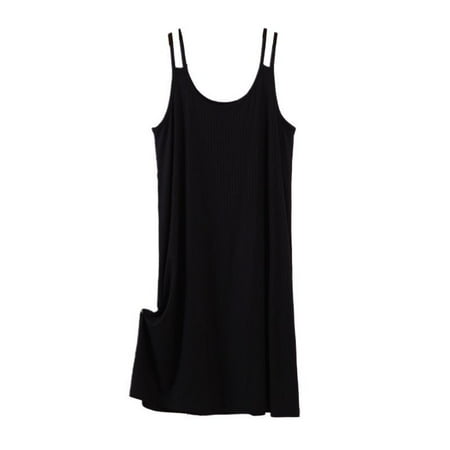 Defitshape Women s Chemise Nightgwn Lingerie Sleep Slip Dress Lounging Loungewear Midi Modal Sleeping Classic Night Dress Lounge Nightshirt Black X-Large