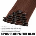 thumbnail image 3 of Benehair 100% Real Remy Human Hair Extensions Clip In 8Pcs Hair Weft Full Head Women Soft Hair Straight Long 20" 70g, 3 of 12