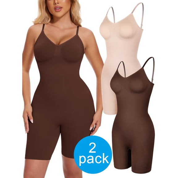 Anyfit wear 2 Packs Slimming Bodysuit Shapewear for Women Tummy Control Overbust Full Body Shaper