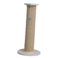 thumbnail image 3 of Cats Scratch Post with Interactive Ball Toy Vertical Scratcher Cat Climbing Pole White Beige 63x30cm, 3 of 9