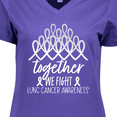thumbnail image 4 of Inktastic Together, We Fight Lung Cancer Awareness Women's V-Neck T-Shirt, 4 of 5