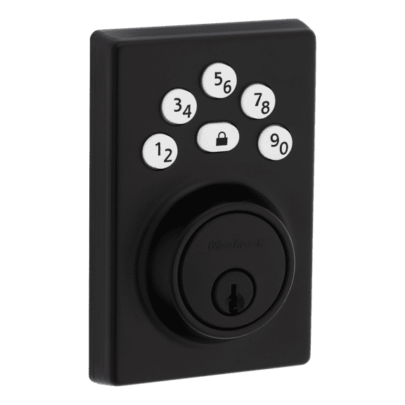 Kwikset Powerbolt 240 Matte Black 5-Button Keypad  Contemporary Electronic Deadbolt Door Lock