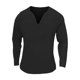 thumbnail image 4 of Camisetas de moda para hombre, primavera y verano, informales, de manga larga, cuello en V, color liso, 4 of 8