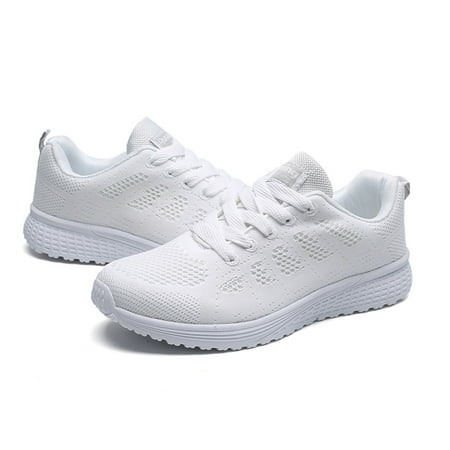 

Cathalem Lite Womens Sneaker Mesh Flat Shoes Casual Straps Shoes Running Round Women Sneaker Wedges Shoes for Women Size 5 White 6