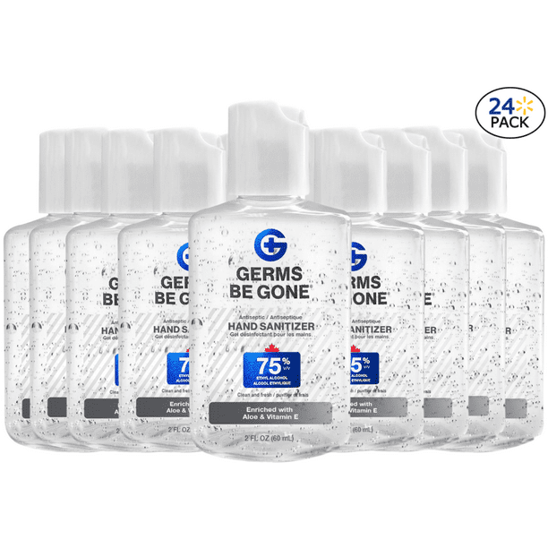 Germs Be Gone Clean And Fresh Hand Sanitizer Gel Enriched With Soothing Aloe Vitamin E 24 Pack Walmart Com