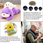 Yirtree 100pcs Plastic Safety Eyes Craft Doll Eyes, Black Safety Eyes for Amigurumi, Puppet, Plush Animal and Teddy Bear