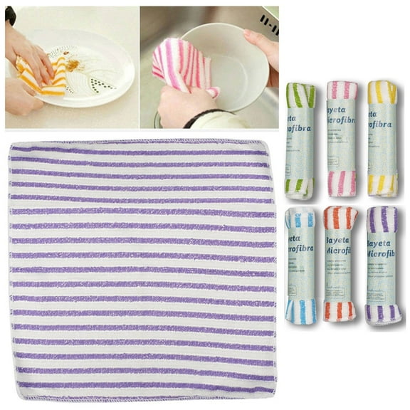 2 Pc Striped Microfiber Cleaning Cloth Towel Rag Car Polishing Auto Detailing