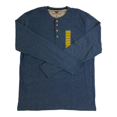 thumbnail image 3 of Weatherproof Men's Long Sleeve 4-Button Brushed Henley Tee (Navy Peony Heather, XL), 3 of 3