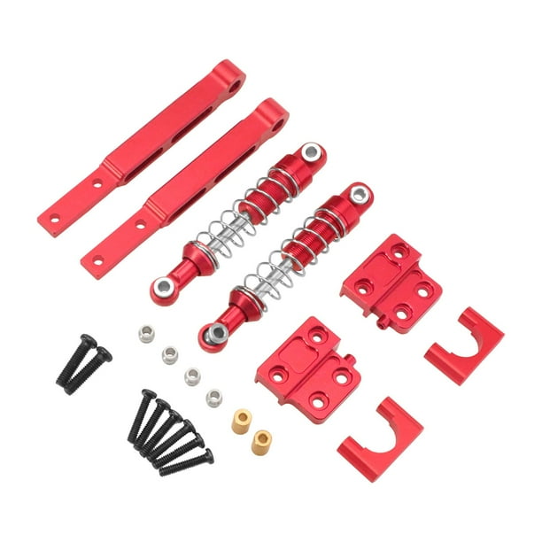Amortiguador metálico RC con varilla de tracción, relleno de aceite, mantenimiento, piezas de repuesto modificadas para vehículos MN82 82Pro a escala Rojo