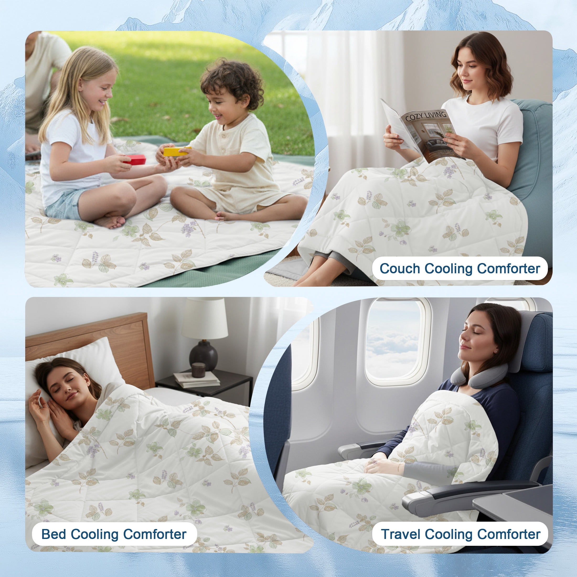 Cooling Blanket Twin Size, Double-Sided Q-Max>0.45 Arc-Chill Summer Blanket, Breathable Soft All-Season Breathable Lightweight Comforter for Hot Sleepers and Night Sweats