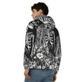 thumbnail image 4 of Wukai Gothic Skull Floral Art Print Men's Zip-Up Hoodie,Fleece Full-Zip Hoodie for Men, Hooded Sweatshirt-Medium, 4 of 5