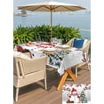 thumbnail image 4 of Outdoor Tablecloth with Umbrella Hole and Zipper, Grey Snowman Christmas Rectangle Table Cloth 54x80 Inch Waterproof Tablecloth, Xmas Tree Branch Birds Picnic Table Cover for Patio Camping, 4 of 7