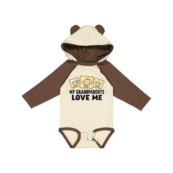 Inktastic My Grandparents Love Me Boys or Girls Long Sleeve Baby Bodysuit