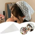 thumbnail image 4 of French Lace Triangular Scarf, 83x33cm, As Pictured - Stylish Design, Multi-Purpose Hair & Neck Accessory, 4 of 9