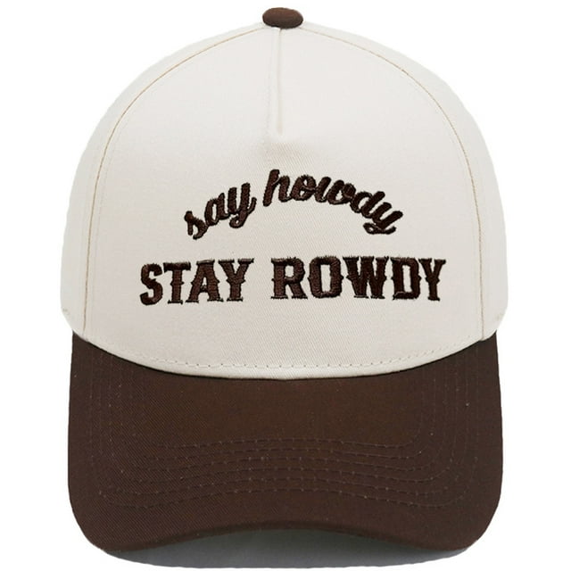 Gorra de béisbol lisa de algodón con bordado «Say Howdy Stay Rowdy»