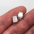 thumbnail image 2 of Emerald Cut Moissanite VVS D Stud Earrings .925 Sterling Silver, 2 of 2