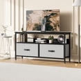 thumbnail image 2 of EDTara 55 Inch Tv Stand Dresser, Media Console Table With Two Fabric Drawers and Open Shelf for Entertainment Needs, 2 of 7