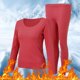 thumbnail image 5 of Gibobby Ropa interior acolchada Regalo de Navidad para mujer, cuello redondo, forro polar, ropa interior térmica, chaleco, tops de invierno, 1 paquete de pantalones y tops（Rojo， XL), 5 of 5