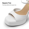 thumbnail image 5 of DREAM PAIRS Platform Heels for Women, Square Toe Chunky High Heels Ankle Strap Sandals for Wedding Party Formal Event, 5 of 9