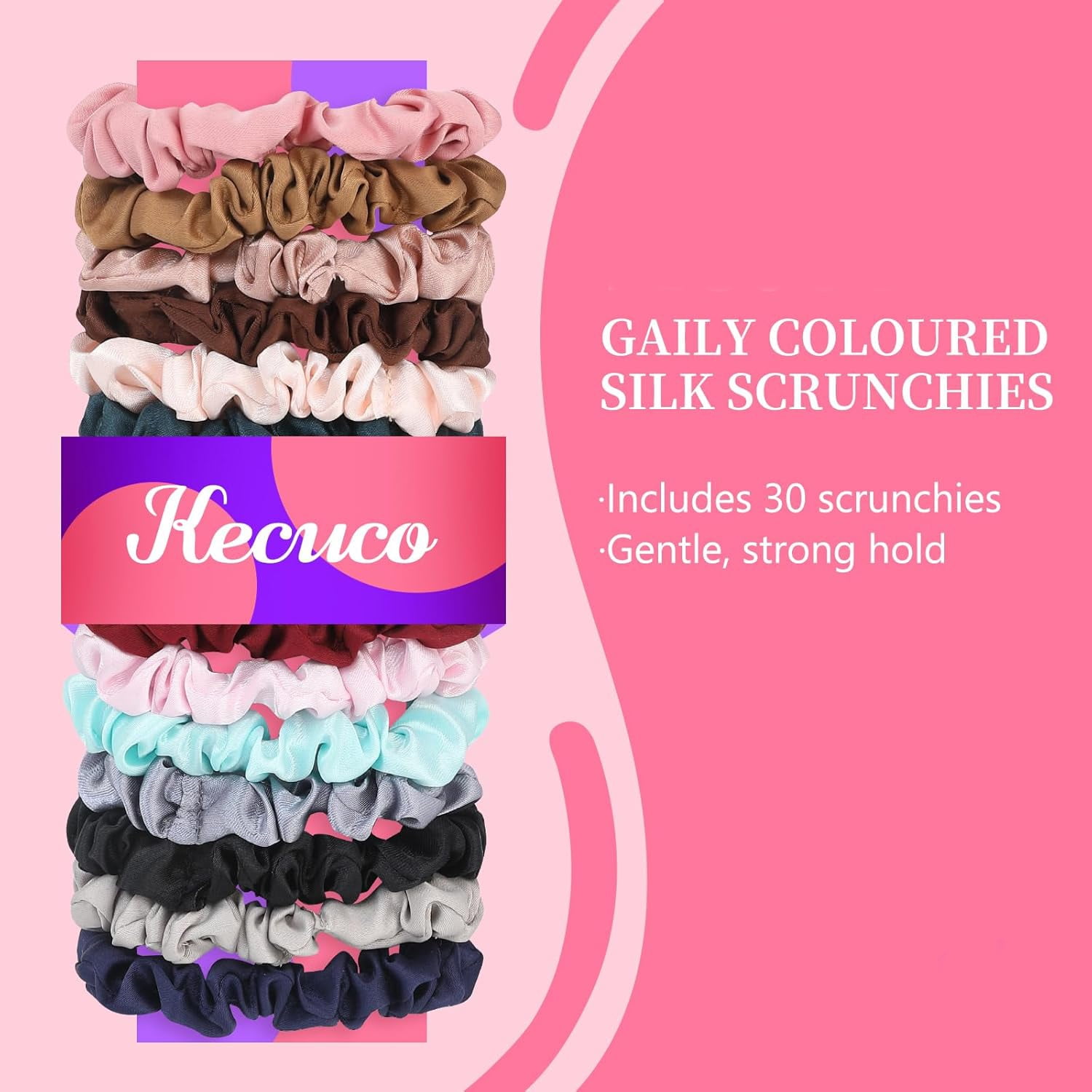 Silk Satin Hair Scrunchies, Hair Ties for Women Hair Accessories Gift (Multicolor A)