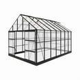 thumbnail image 5 of GAZEBETER 10x14 FT Aluminum Greenhouse for Outdoors,Walk in Greenhouse,Polycarbonate Greenhouse with 4 Roof Vent Windows and Lockable Double Doors for Backyard,Black, 5 of 11