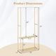 thumbnail image 2 of GETHFSA Pine Wood Clothes Rack with 2-Tier Open Storage Shelves, Freestanding Wooden Garment Rack for Bedroom, Closet, Wardrobe, Natural, 2 of 9