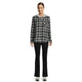 thumbnail image 2 of Time and Tru Women's Hooded Flannel Shirt, Sizes S-XXXL, 2 of 5