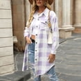 thumbnail image 3 of DailyTrove Women's Light Wash Plaid Duster Coat, Breezy Outerwear for Summer Beach Vacations & Sunset Strolls for women, 3 of 5