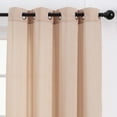 thumbnail image 3 of Chanasya Beige Silky Velvet Textured Sheer Curtains - Lightweight Luxury Curtain for Living Room Bedroom Windows - Light Filtering Elegant Decor Drapes with Grommets - 84 Inches Long - 2 Panel Set, 3 of 5
