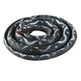 thumbnail image 1 of Juguete de serpiente falsa realista de goma grande de 47'' para accesorios de jardín y bromas prácticas. Blanco negro, 1 of 8