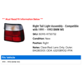 thumbnail image 2 of Right Tail Light Assembly - Compatible with 1991 - 1993 BMW M5 1992, 2 of 2