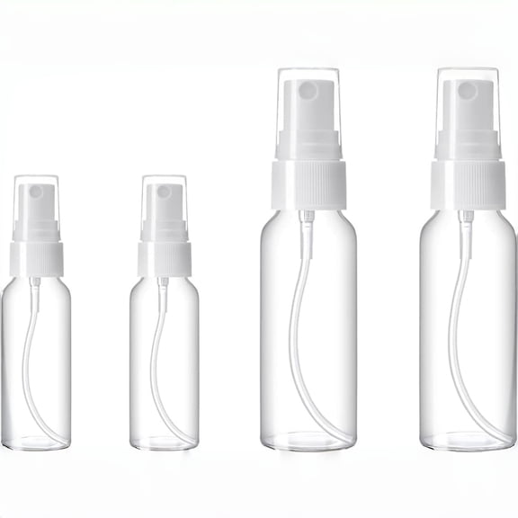4PCS Plastic Spray Bottles, 2x0.7oz & 2x1.8oz Empty Bottles for Cleaning Solutions, Plants, Pets, Essential Oils, Hair