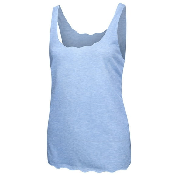 JGGSPWM Womens Plunge V Neck Tank Tops Camisole Vest Regular Fit Tee Shirts Camis Solid Sleeveless Sexy Basic Blouse Tshirt Blue M
