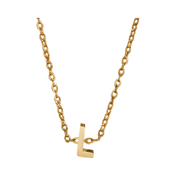 Un collar de oro con las iniciales de un nombre femenino de moda es un regalo para adolescentes femeninas
