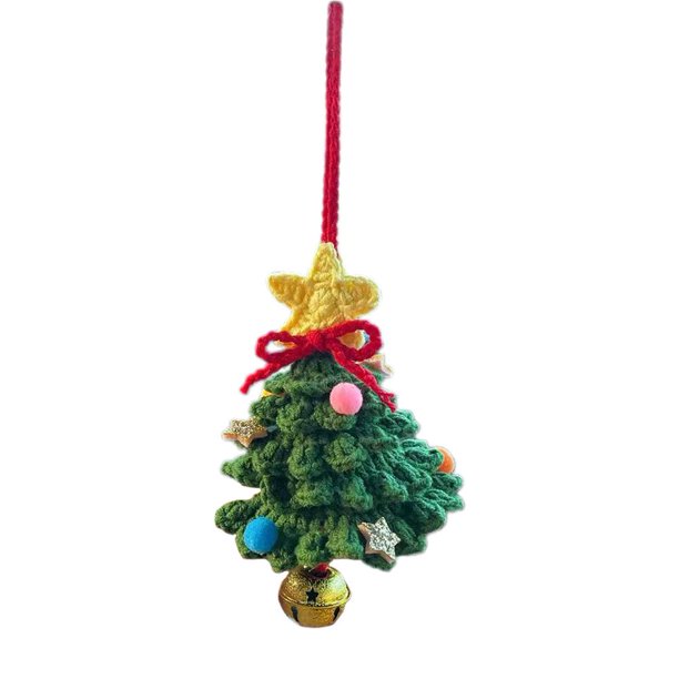 LUVCLS Accesorio colgante para espejo retrovisor de coche, bonitos adornos navideños para coche, crochetDe γ☆