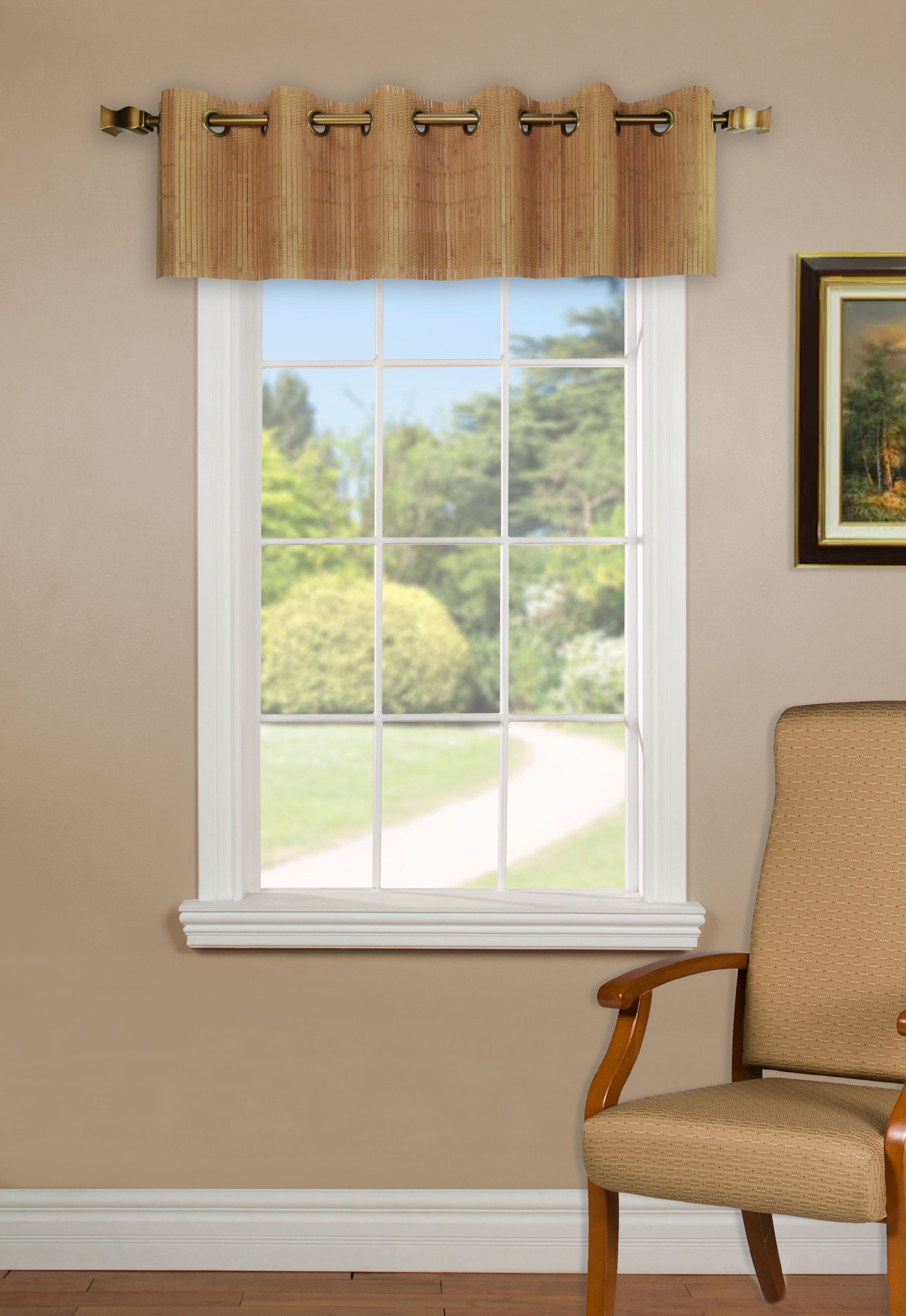 Versailles Bamboo Wood Valance With Grommets 72in X 12in Walmart Com Walmart Com