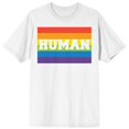 thumbnail image 1 of Pride - Human LGBT Pride Flag White T-Shirt, 1 of 2
