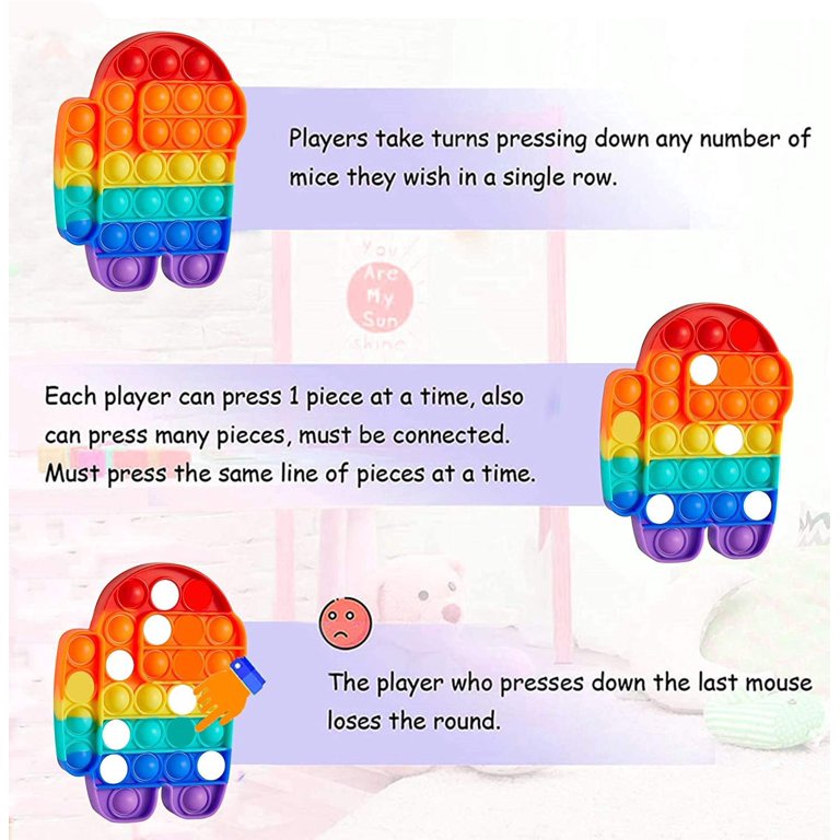 Among US Rainbow Pop-it Fidget Sensory Toy, Among US Popper Fidget Toys,  Push & Pop Bubble Special Needs Stress Reliever Silicone - Popular Relaxing  Game (Among US) 