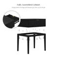 thumbnail image 7 of Nathan James Jasper 1-Drawer Boho Side Table, Solid Wood Bedroom Nightstand or Bedside Table with Drawer, Fluted Doors and Brass Handles, Black, 7 of 7