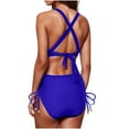 thumbnail image 3 of Trajes de baño de una pieza para mujer Conjuntos de bikini de cintura alta para mujer Trajes de baño con cordón Traje de baño cruzado con lazo en la espalda Traje de baño para mujer, 3 of 5