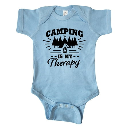 

Inktastic Camping is My Therapy with Tent and Campfire Gift Baby Boy or Baby Girl Bodysuit