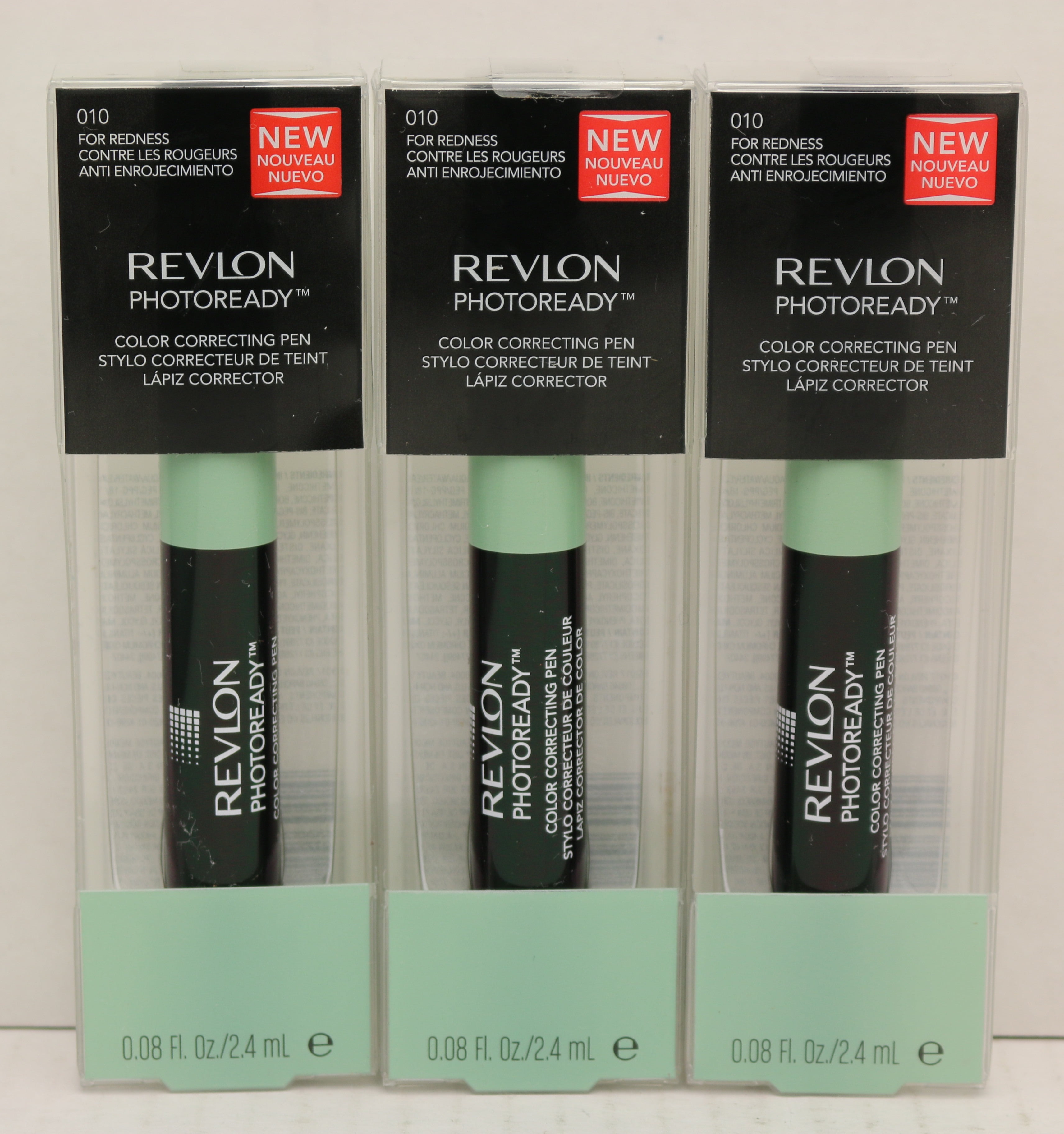 (3x)Revlon PhotoReady Color Correcting Pen, Shade 010 for Redness, 0.08