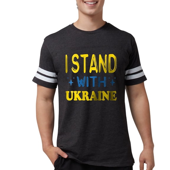 CafePress - I Stand With Ukraine T Shirt - Mens Football Shirt