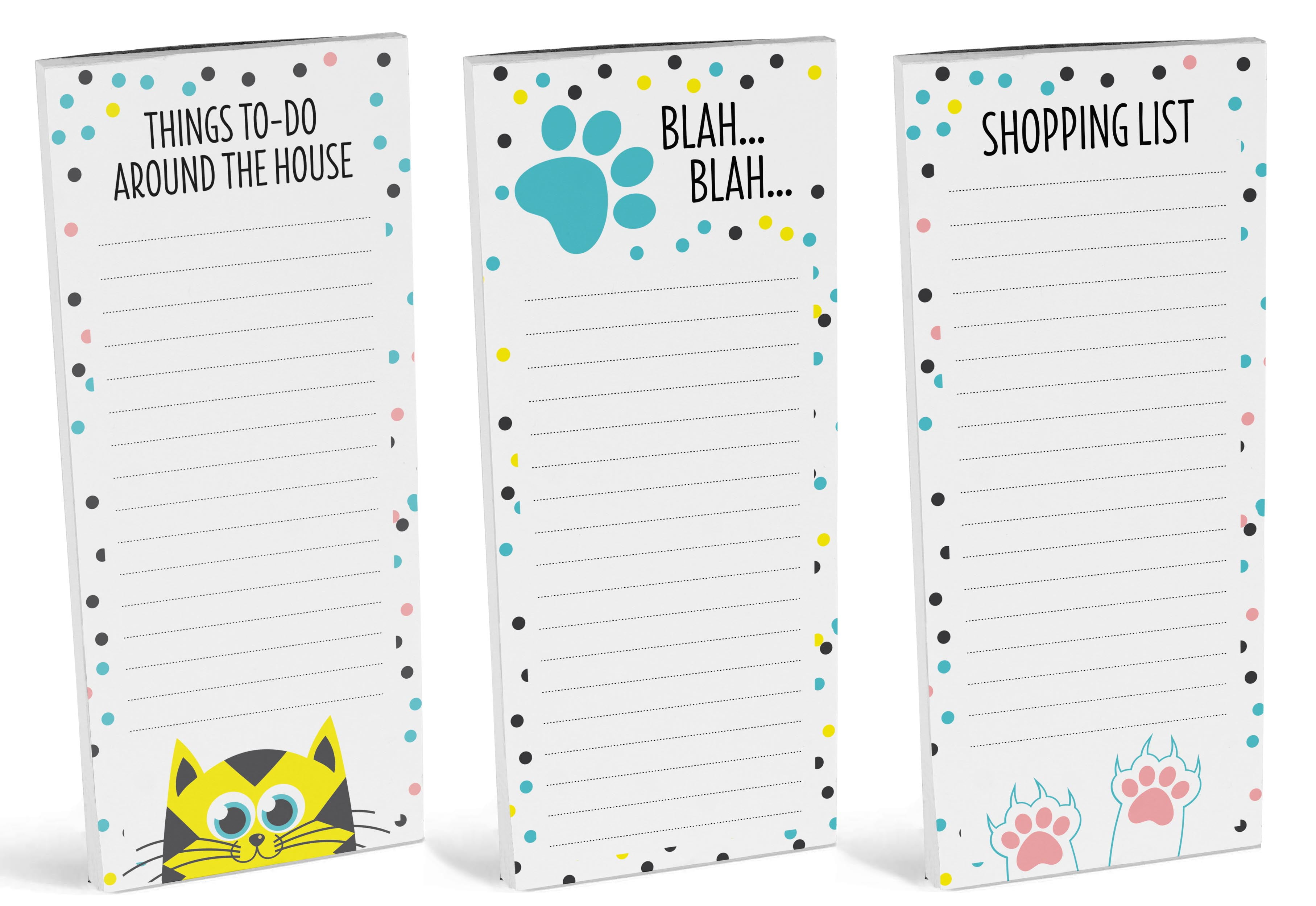 Inkdotpot Pack of 3 Magnetic Fridge To-Do List Notepads- Magnetic Memo Pads For Refrigerator-(50 Sheets Each)-F9