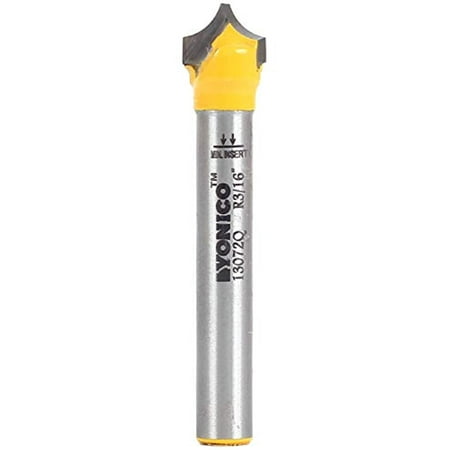 

yonico router bits groove point cutting roundover 5/32-inch radius 1/4-inch shank 13072q
