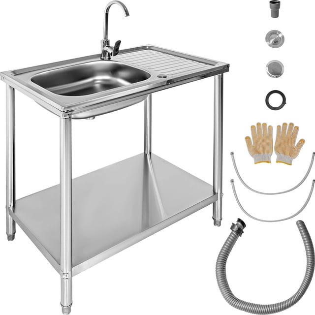 Tarja Fregadero Industrial Grifo 80x50x91 Acero Inoxidable Gutstark Home