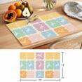 thumbnail image 6 of Easter Rabbits Placemats Set of 6, Vintage Purple Blue Green Orange Rabbit Silhouette Plaid Beige Non-Slip Place Mats Washable Table Mats for Kitchen Dining Table Decorations Indoor/Outdoor, 6 of 9